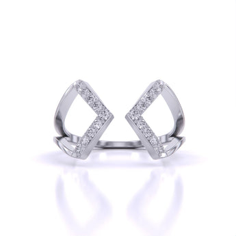 Ivana Jewels Rings White Gold / 14KT Geometric Diamond Open Ring