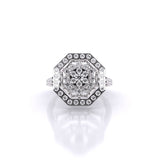Ivana Jewels Rings White Gold / 14KT Gleaming Flower Ring