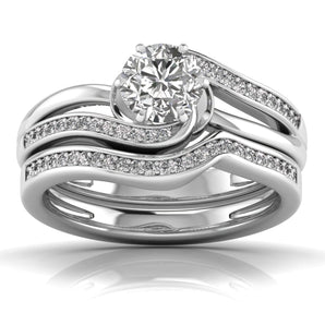 Ivana Jewels Rings White Gold / 14KT Glitter Solitaire Set Ring