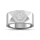Ivana Jewels Rings White Gold / 14KT Hexagon Halo Men's Ring