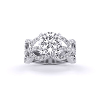 Ivana Jewels Rings White Gold / 14KT Inter Twin Engagement Ring