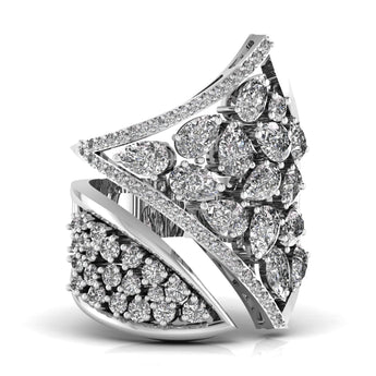 Ivana Jewels Rings White Gold / 14KT Luxe Pear & Round Cascade Diamond Ring
