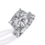 Ivana Jewels Rings White Gold / 14KT Milgrain Diamond Halo Engagement Ring