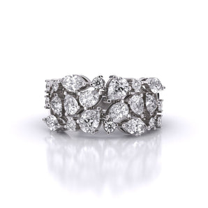 Ivana Jewels Rings White Gold / 14KT Multi Shape Diamond Cascade Ring