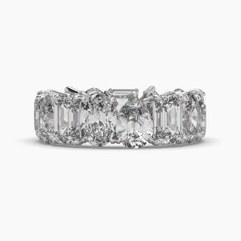 Ivana Jewels Rings White Gold / 14KT Pear, Emerald & Oval Shape Diamonds Band Ring