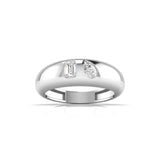 Ivana Jewels Rings White Gold / 14KT Pear & Emerald Shape Diamonds Wide Band Ring