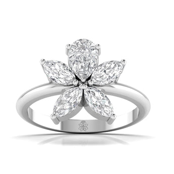 Ivana Jewels Rings White Gold / 14KT Pear & Marquise Floral Ring
