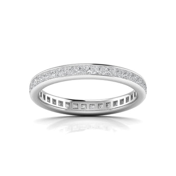 Ivana Jewels Rings White Gold / 14KT Princess Cut Diamonds Eternity Ring