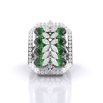 Ivana Jewels Rings White Gold / 14KT Rectangle Emerald Ring