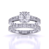 Ivana Jewels Rings White Gold / 14KT Scalloped Engagement Ring & Wedding Band