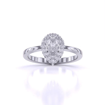 Ivana Jewels Rings White Gold / 14KT Simple Teardrop Halo Diamond Ring