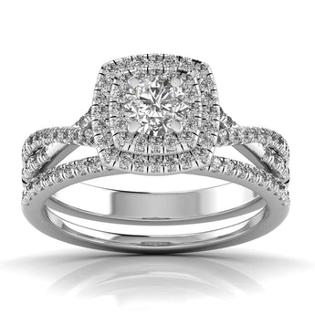Ivana Jewels Rings White Gold / 14KT Solitaire Halo Band Ring