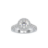 Ivana Jewels Rings White Gold / 14KT Solitaire Halo Round Cut Diamond Engagement Ring