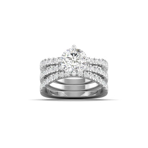 Ivana Jewels Rings White Gold / 14KT Sparkling Diamond Ring Set Three Piece Wedding Set