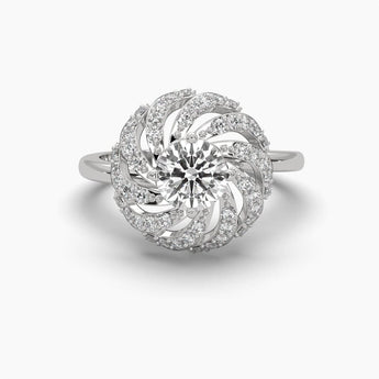 Ivana Jewels Rings White Gold / 14KT Starlit Elegance Centre Solitaire Round Diamond Ring