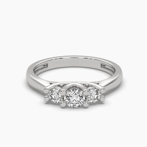 Ivana Jewels Rings White Gold / 14KT Three Round Cut Diamond Ring