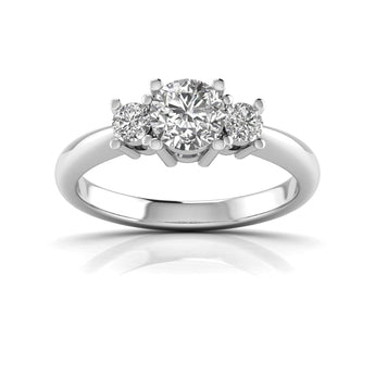 Ivana Jewels Rings White Gold / 14KT Triple Head Diamond Ring