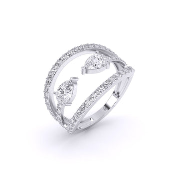 Ivana Jewels Rings White Gold / 14KT Twilight Leaf Cocktail Ring