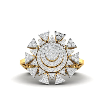 Ivana Jewels Rings Yellow Gold / 14KT 1.12 Carat Floral Halo Gold Ring