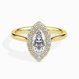Ivana Jewels Rings Yellow Gold / 14KT 1.2 Carat Solitaire Marquise Diamond Halo Ring