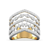 Ivana Jewels Rings Yellow Gold / 14KT 1.5 Carat Diamond V Crown Ring