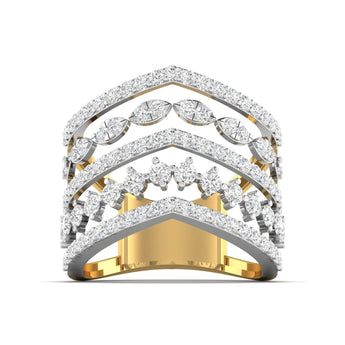 Ivana Jewels Rings Yellow Gold / 14KT 1.5 Carat Diamond V Crown Ring