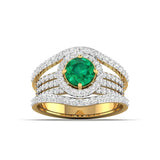 Ivana Jewels Rings Yellow Gold / 14KT 1.5 Carat Emerald Diamond Gold Ring