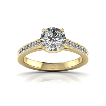 Ivana Jewels Rings Yellow Gold / 14KT 1.50 Carat Solitaire Round Diamond Elegant Orla Engagement Ring