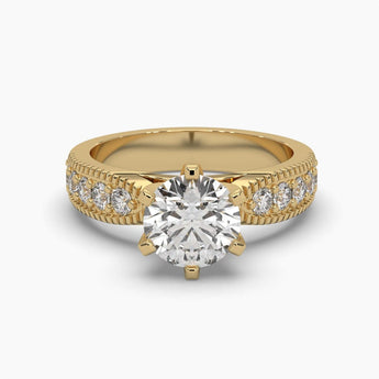 Ivana Jewels Rings Yellow Gold / 14KT 1.52 Carat Solitaire Round Diamond Timeless Elegance Ring