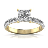 Ivana Jewels Rings Yellow Gold / 14KT 1 Carat Princess Solitaire Halo Ring