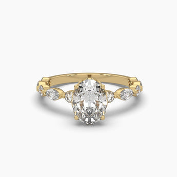 Ivana Jewels Rings Yellow Gold / 14KT 1 Carat Solitaire Diamond Oval  Ring