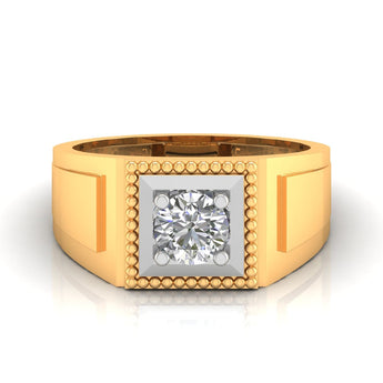 Ivana Jewels Rings Yellow Gold / 14KT 1 Carat Solitaire Everyday Charm Men's Ring