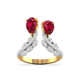 Ivana Jewels Rings Yellow Gold / 14KT 2.17 Carat Ruby Diamond  Gold Ring