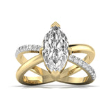 Ivana Jewels Rings Yellow Gold / 14KT 2.5 Carat Marquise Diamond Solitaire Ring