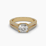 Ivana Jewels Rings Yellow Gold / 14KT 2 Carat Solitaire Diamond Cushioned Comfort Ring