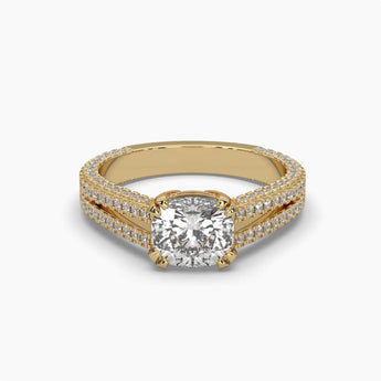 Ivana Jewels Rings Yellow Gold / 14KT 2 Carat Solitaire Diamond Cushioned Comfort Ring