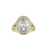 Ivana Jewels Rings Yellow Gold / 14KT 3 Carat Oval Lab Grown Diamond Engagement Ring