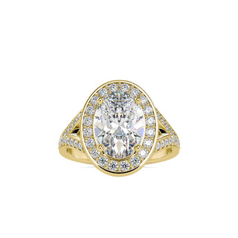 Ivana Jewels Rings Yellow Gold / 14KT 3 Carat Oval Lab Grown Diamond Engagement Ring