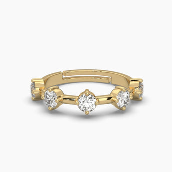 Ivana Jewels Rings Yellow Gold / 14KT 5 Round Cut Diamond Adjustable Ring