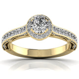 Ivana Jewels Rings Yellow Gold / 14KT 60 Pointer Radiant Halo Diamond Embrace