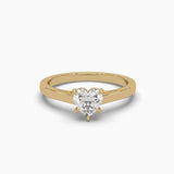 Ivana Jewels Rings Yellow Gold / 14KT 60 Pointers Solitaire Heart Diamond Love's Embrace Ring