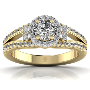 Ivana Jewels Rings Yellow Gold / 14KT 70 Pointer Solitaire Lab Grown Diamond Split Ring