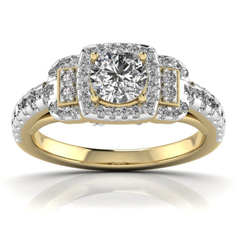 Ivana Jewels Rings Yellow Gold / 14KT 80 Pointers Round Step Diamond Ring