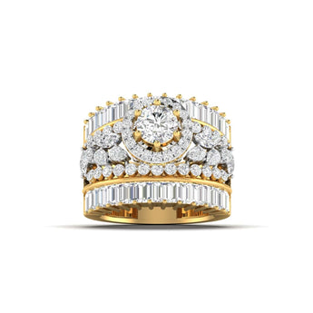 Ivana Jewels Rings Yellow Gold / 14KT Baguette and Round Diamond Ring