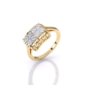 Ivana Jewels Rings Yellow Gold / 14KT Brisa Square Halo Ring