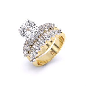 Ivana Jewels Rings Yellow Gold / 14KT Centre Solitaire & Fancy Diamonds Ladies Ring