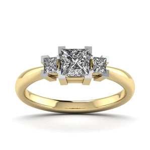 Ivana Jewels Rings Yellow Gold / 14KT Classic Square Romance Solitaire Ring