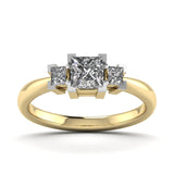 Ivana Jewels Rings Yellow Gold / 14KT Classic Square Romance Solitaire Ring