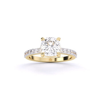 Ivana Jewels Rings Yellow Gold / 14KT Cushion Solitaire Engagement Ring
