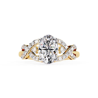 Ivana Jewels Rings Yellow Gold / 14KT Diamond Crossover Engagement Ring